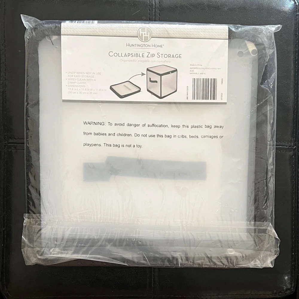 Huntington Home Black Collapsible Storage Organizer NIB